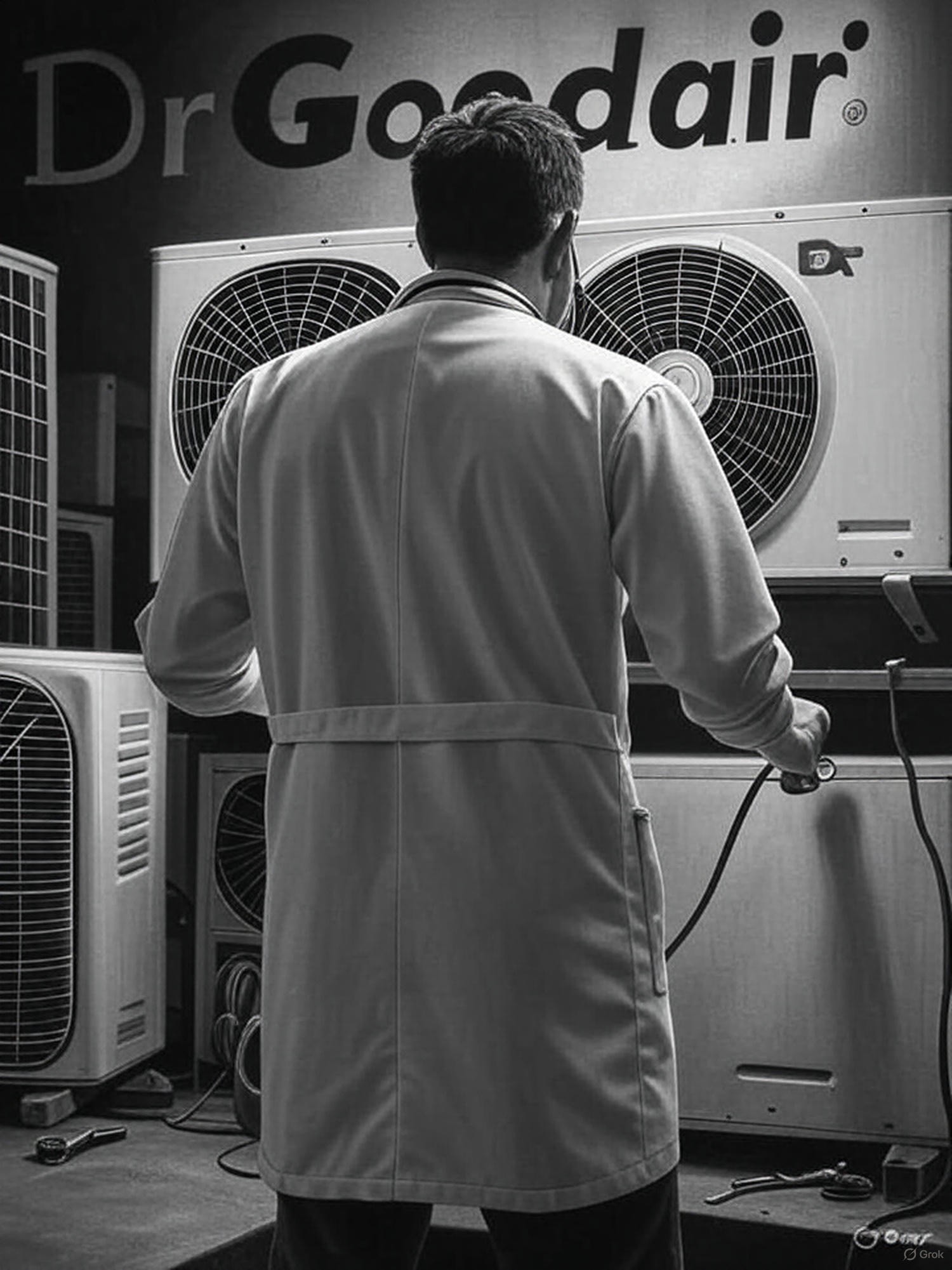 Dr. Goodair with HVAC Equipment